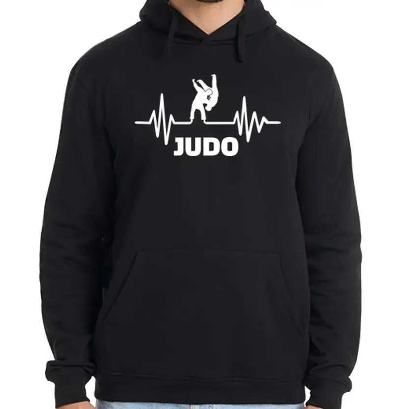 Felpa uomo con cappuccio frequenza di judo