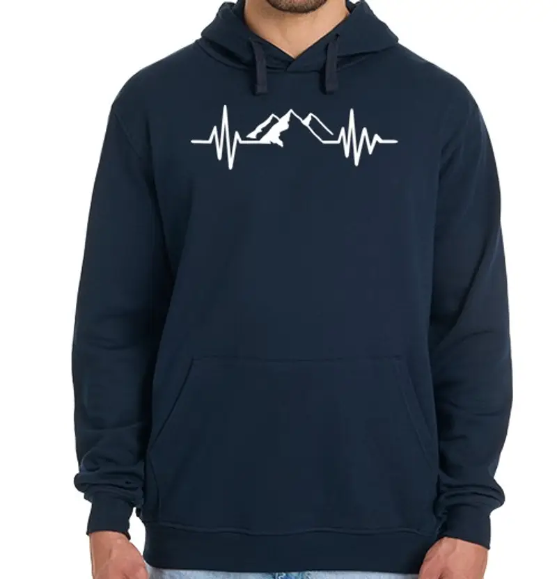 Felpa uomo con cappuccio frequenza di montagna