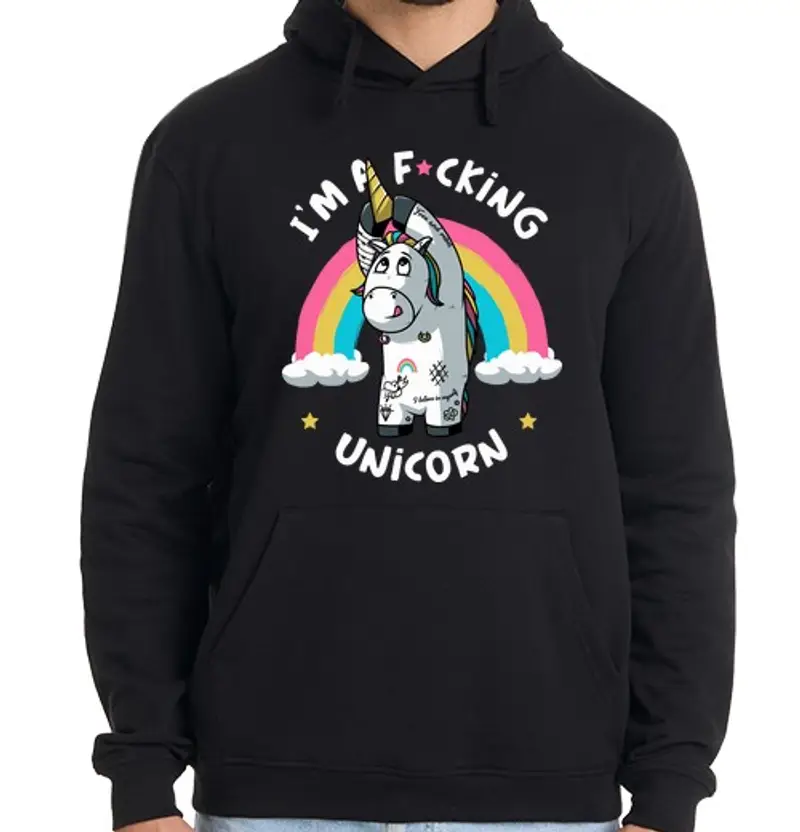 Felpa uomo con cappuccio fuc king unico rn