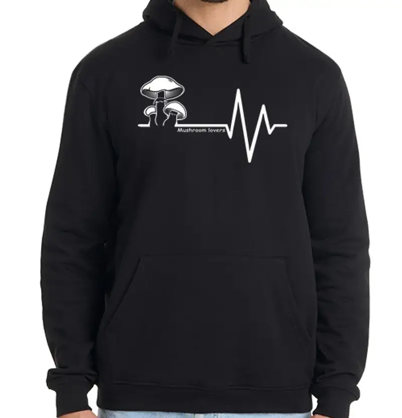 Felpa uomo con cappuccio fungo amore rs