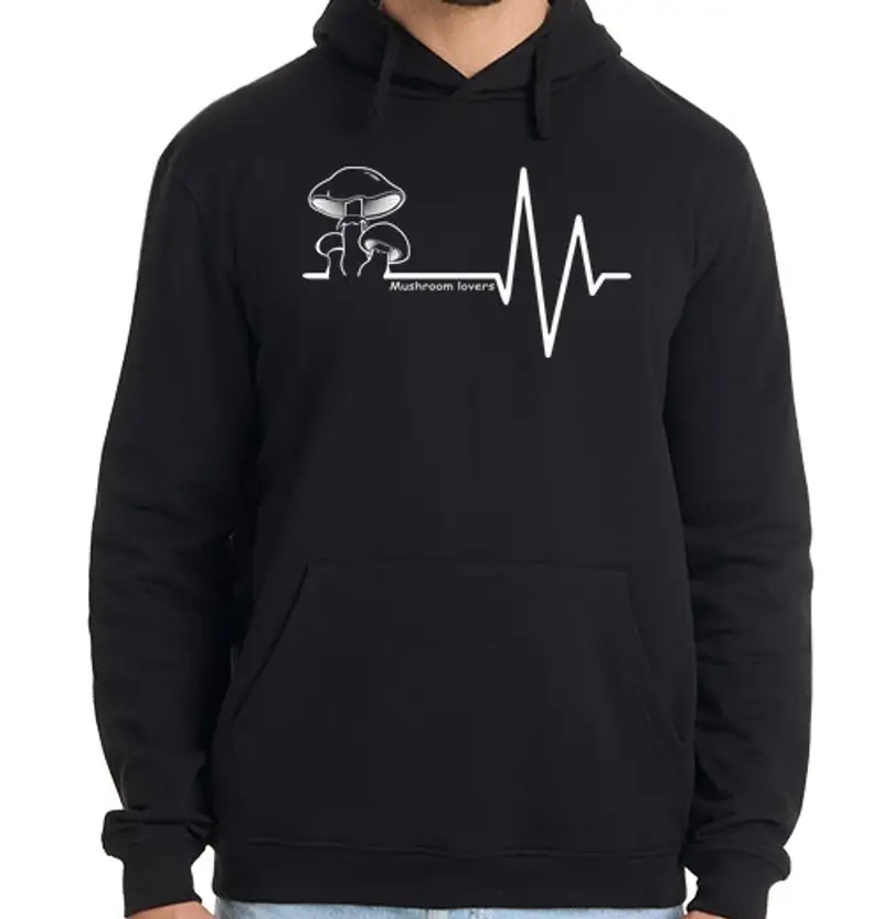 Felpa uomo con cappuccio fungo amore rs