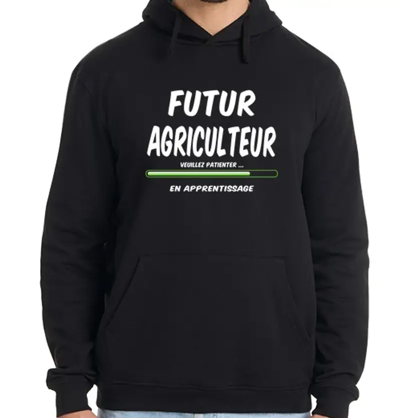 Felpa uomo con cappuccio futuro agricoltore