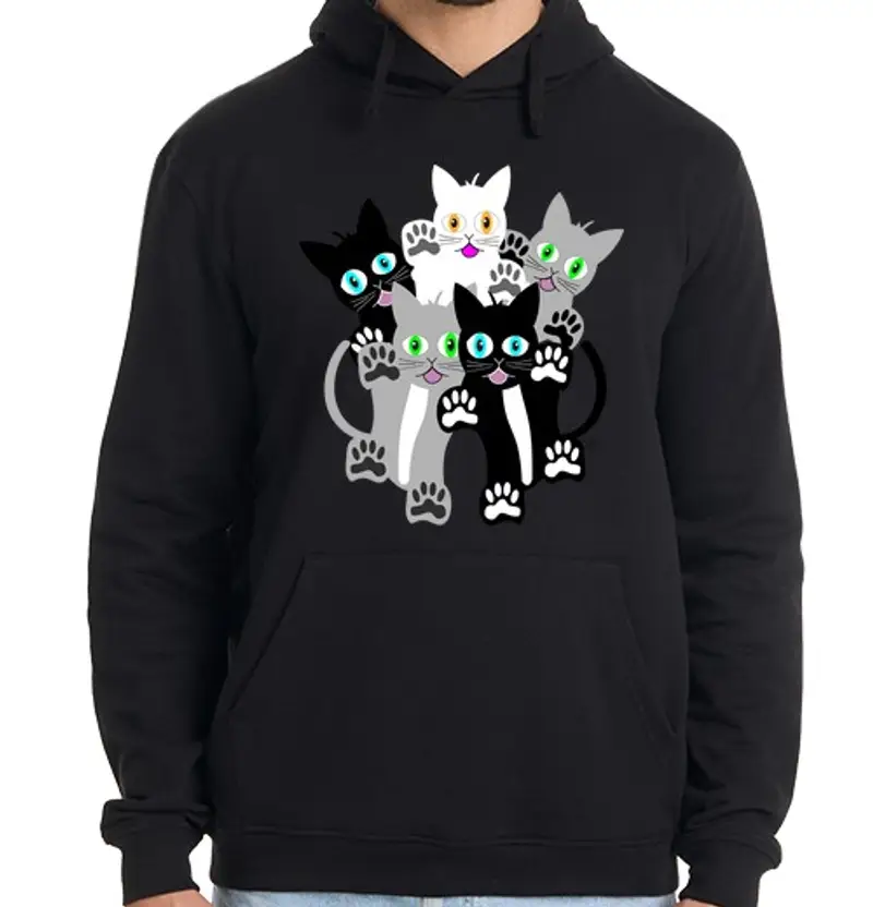 Felpa uomo con cappuccio gattoti