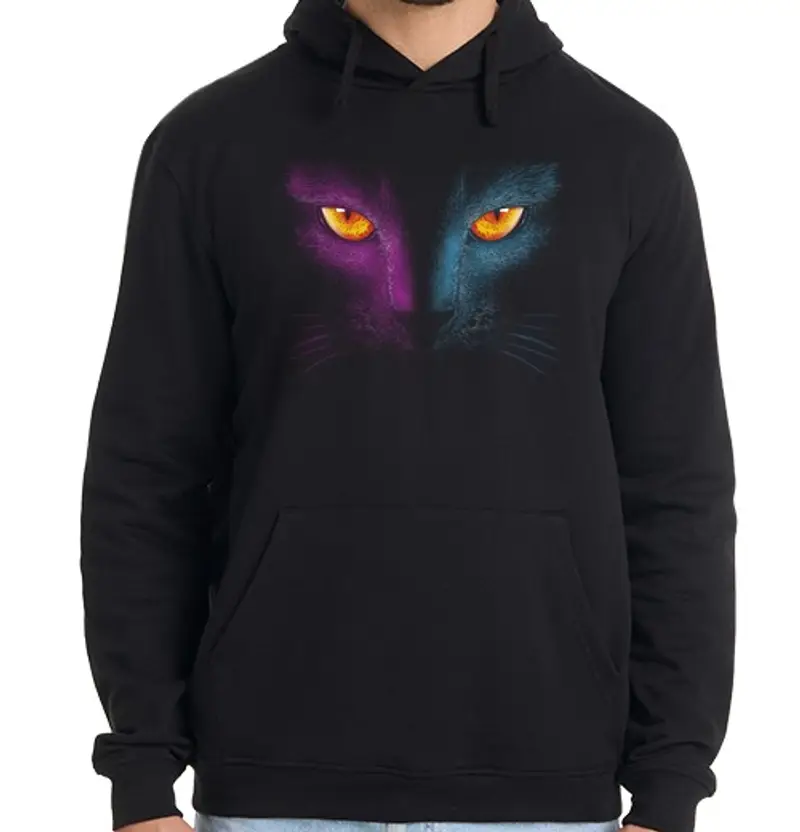 Felpa uomo con cappuccio gattoto retrò