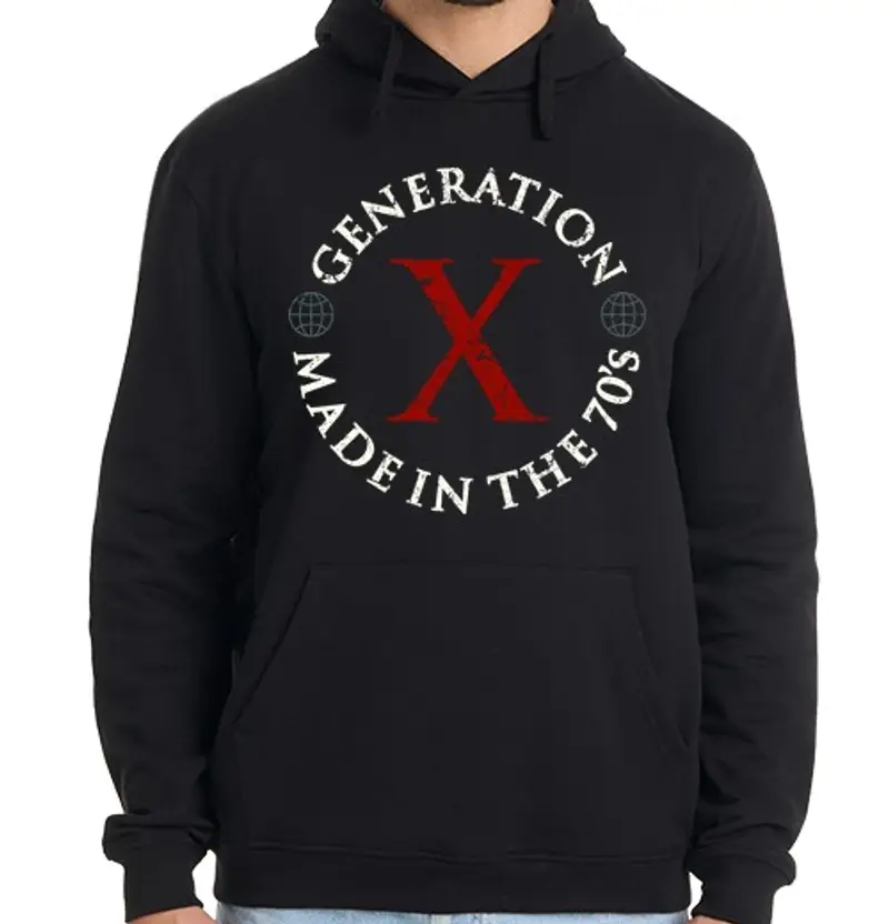 Felpa uomo con cappuccio generazione x prodotto negli anni '70