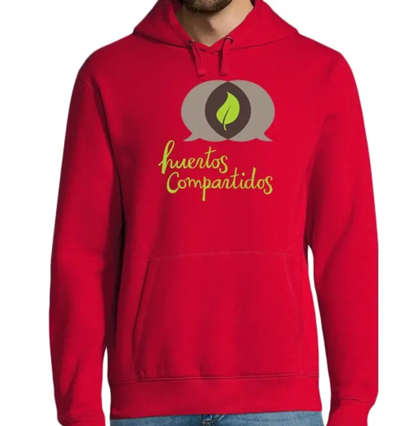 Felpa uomo con cappuccio giardini condivisi bianco