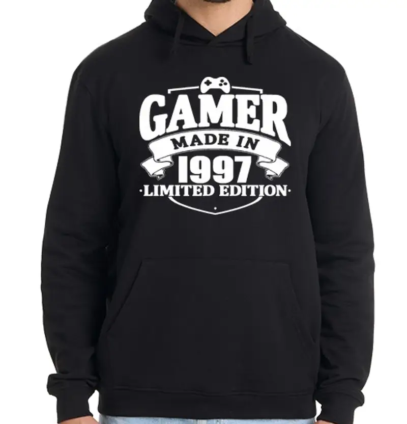 Felpa uomo con cappuccio giocatore realizzato nel 1997