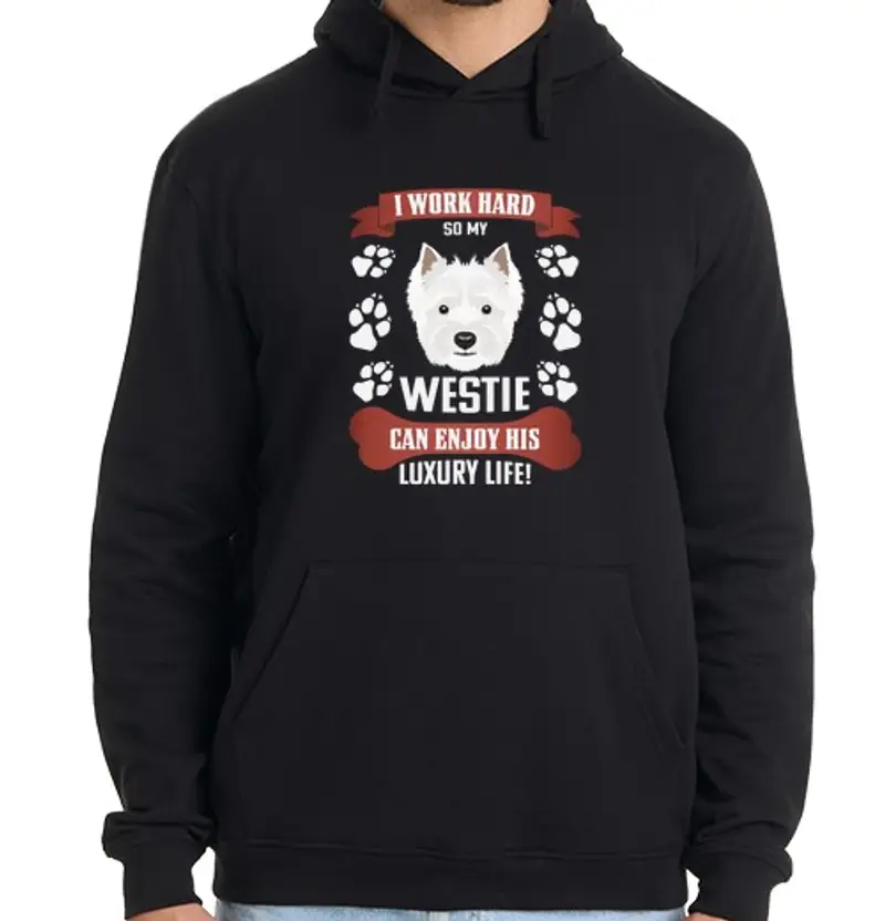 Felpa uomo con cappuccio goditi la vita di lusso west highland w