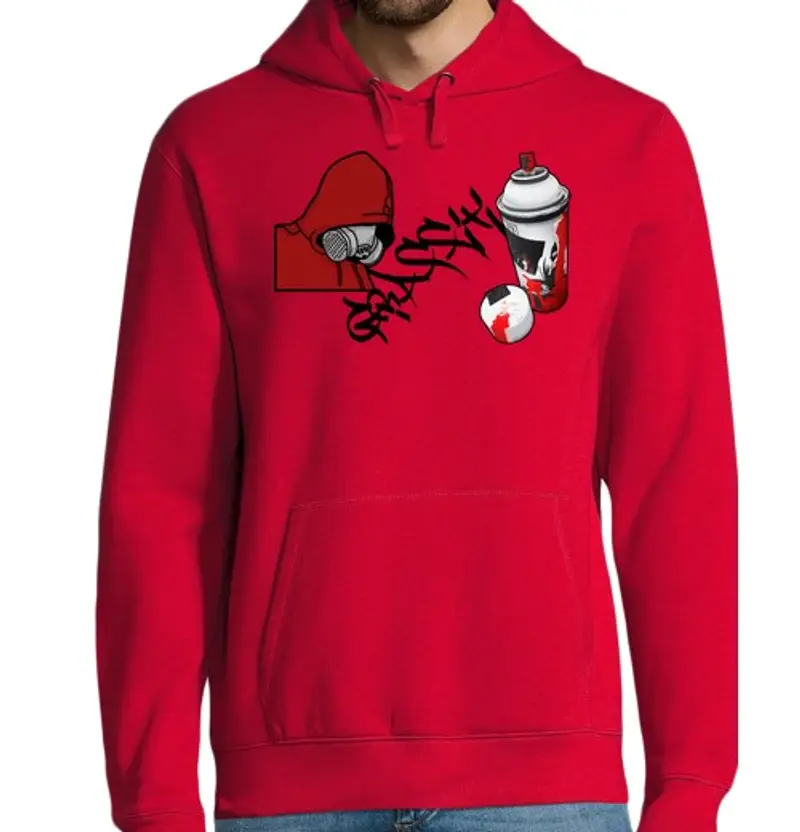 Felpa uomo con cappuccio graffiti