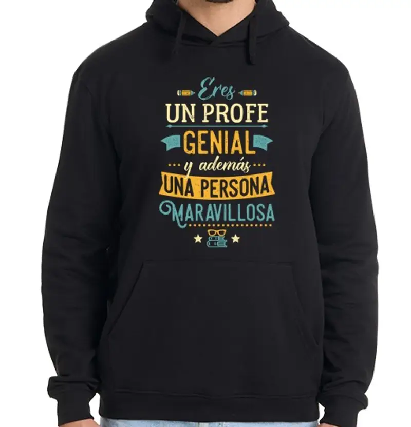 Felpa uomo con cappuccio grande insegnante