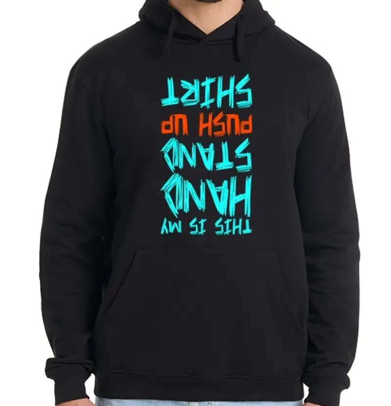 Felpa uomo con cappuccio hand supporto push up - crossfit