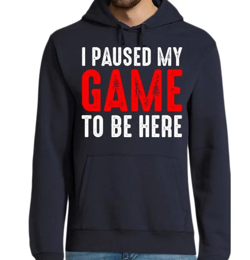 Felpa uomo con cappuccio ho messo in pausa il mio gioco per esse