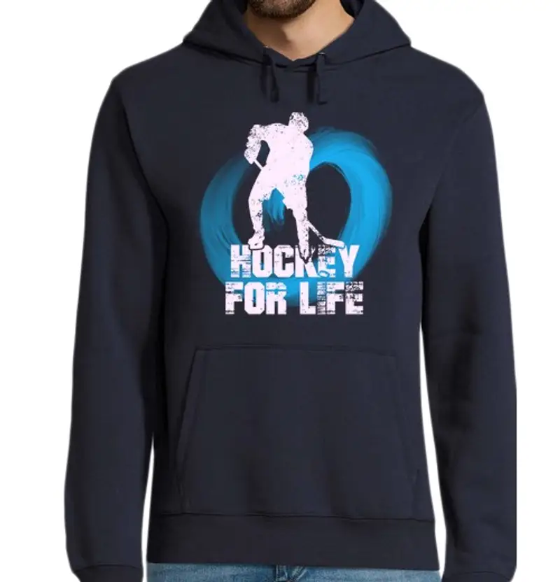 Felpa uomo con cappuccio hockey per la life