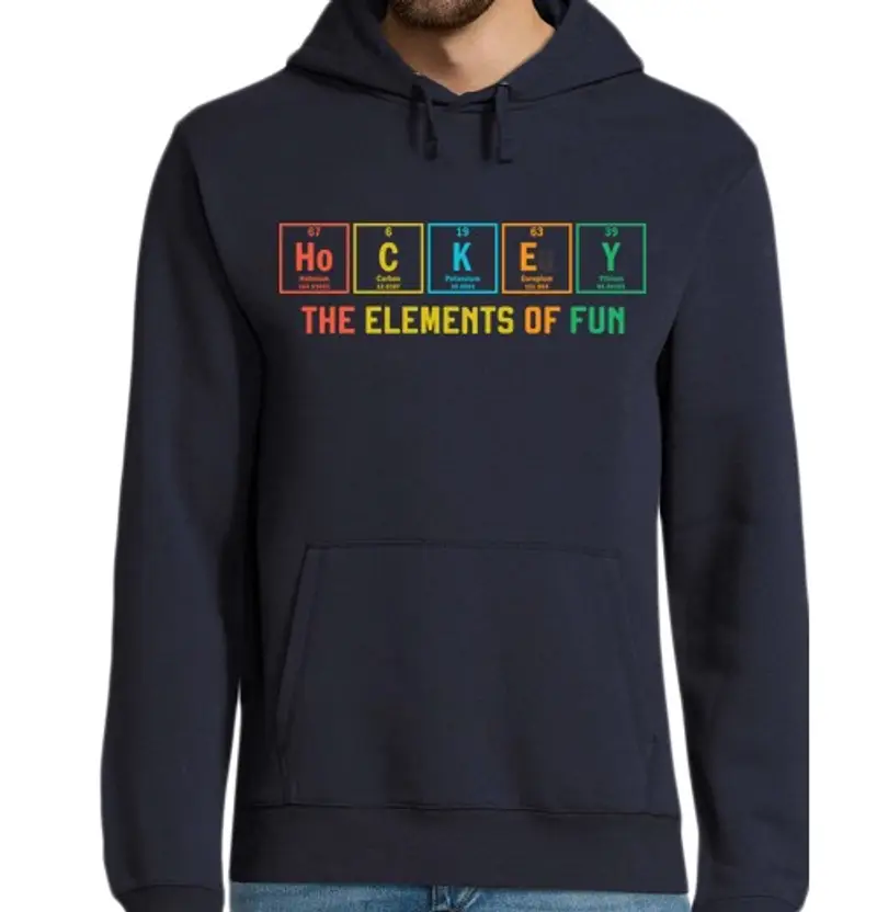 Felpa uomo con cappuccio Hockey Periodic Table of Elements