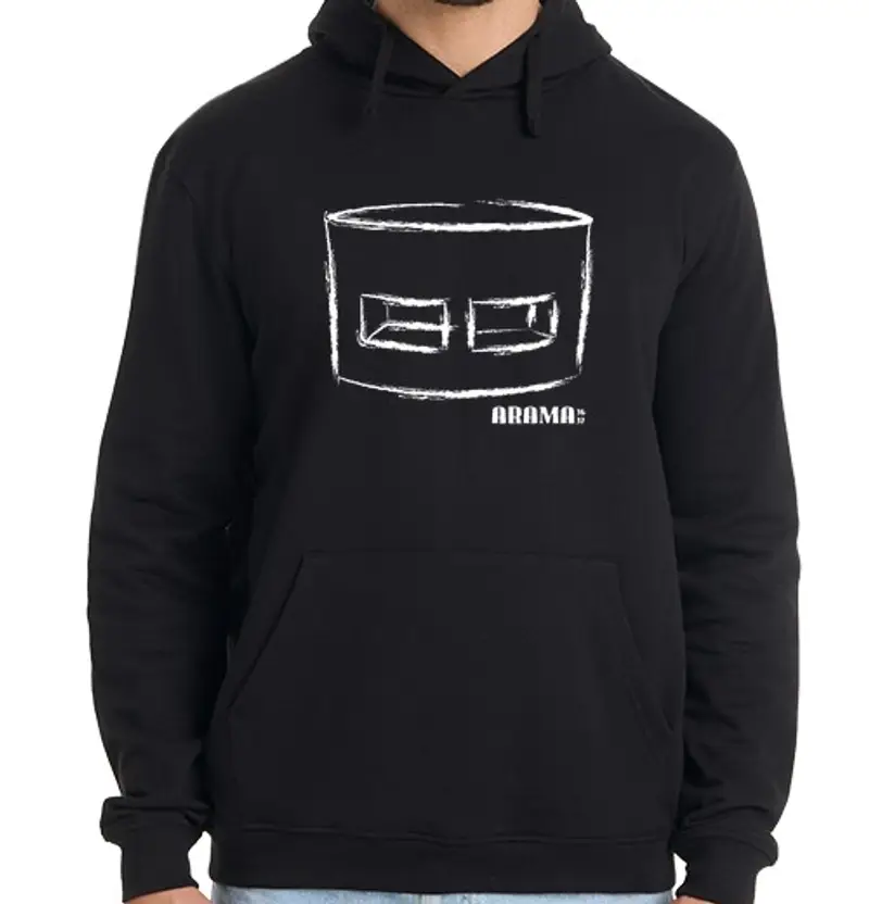 Felpa uomo con cappuccio hoodie in nero