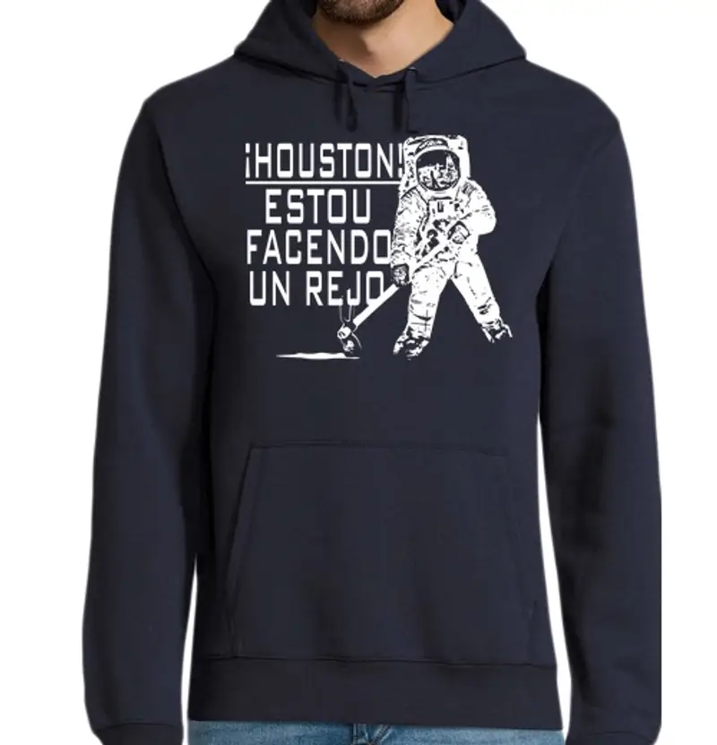 Felpa uomo con cappuccio houston estou f ace ndo uno Rejo
