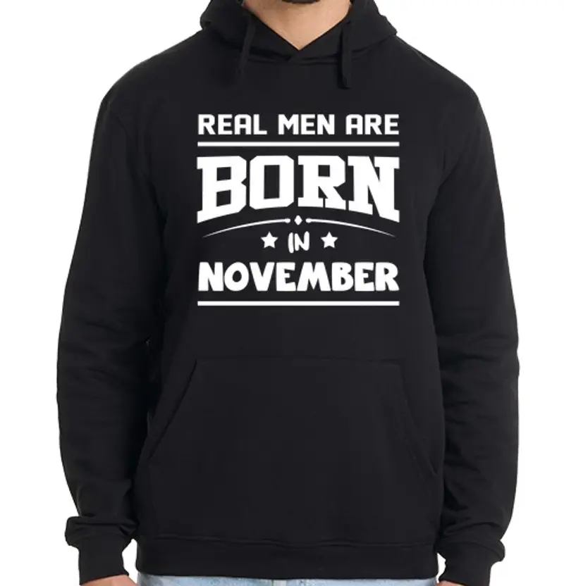 Felpa uomo con cappuccio i veri uomini sono nati a novembre