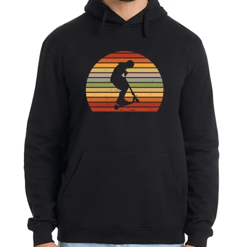 Felpa uomo con cappuccio idea regalo scooter kick scooter acroba