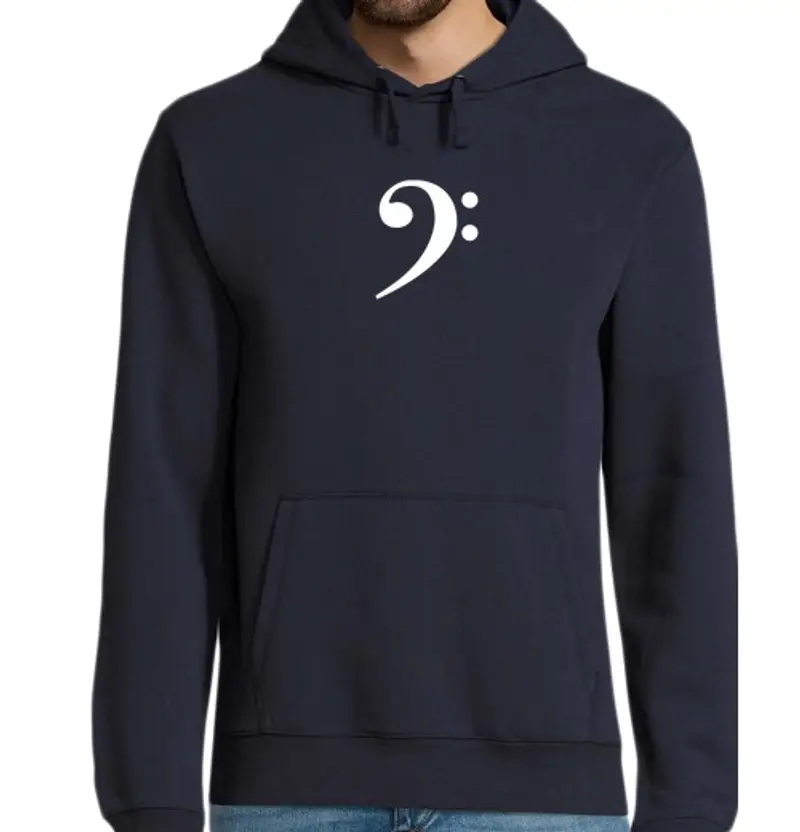 Felpa uomo con cappuccio il bassista