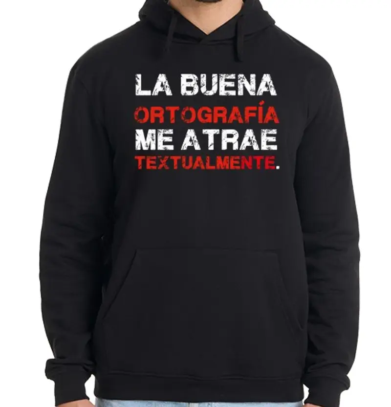 Felpa uomo con cappuccio il buona spelling attira me men testual