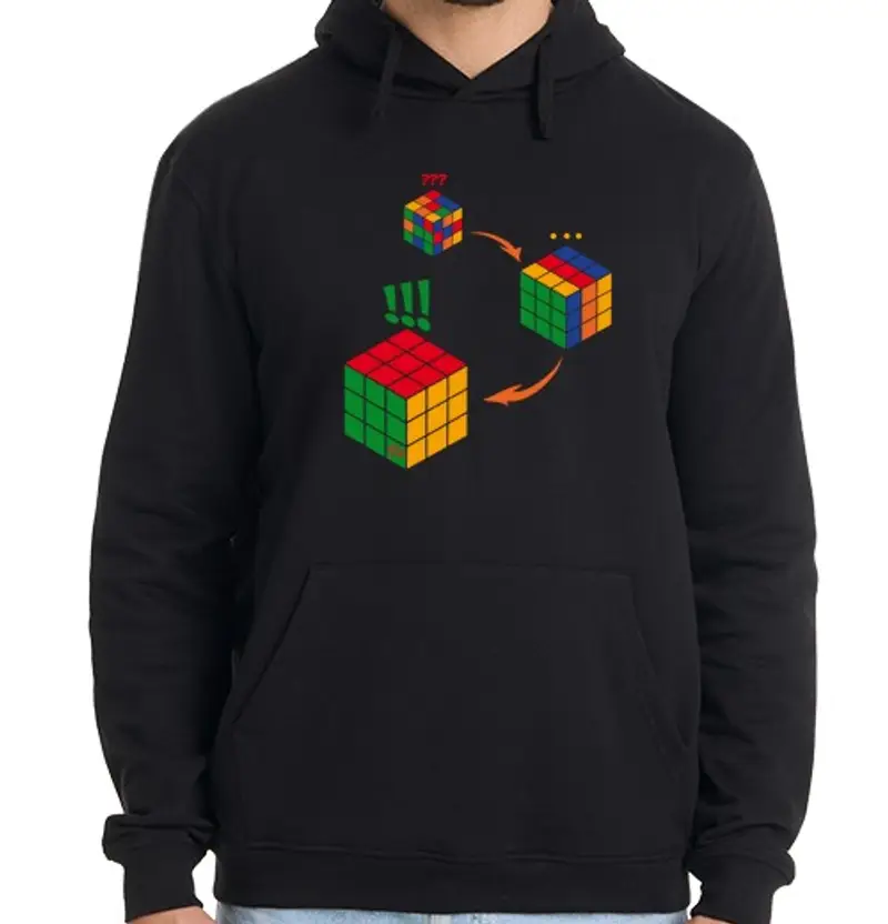 Felpa uomo con cappuccio IL CUBO DI RUBIK