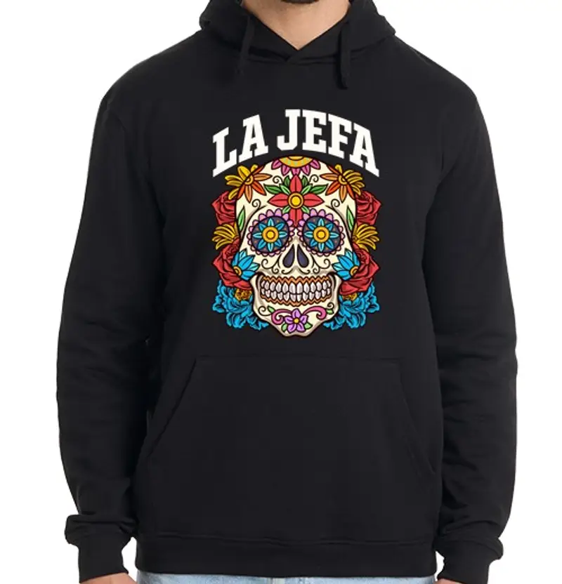 Felpa uomo con cappuccio il giorno los morti capo teschio