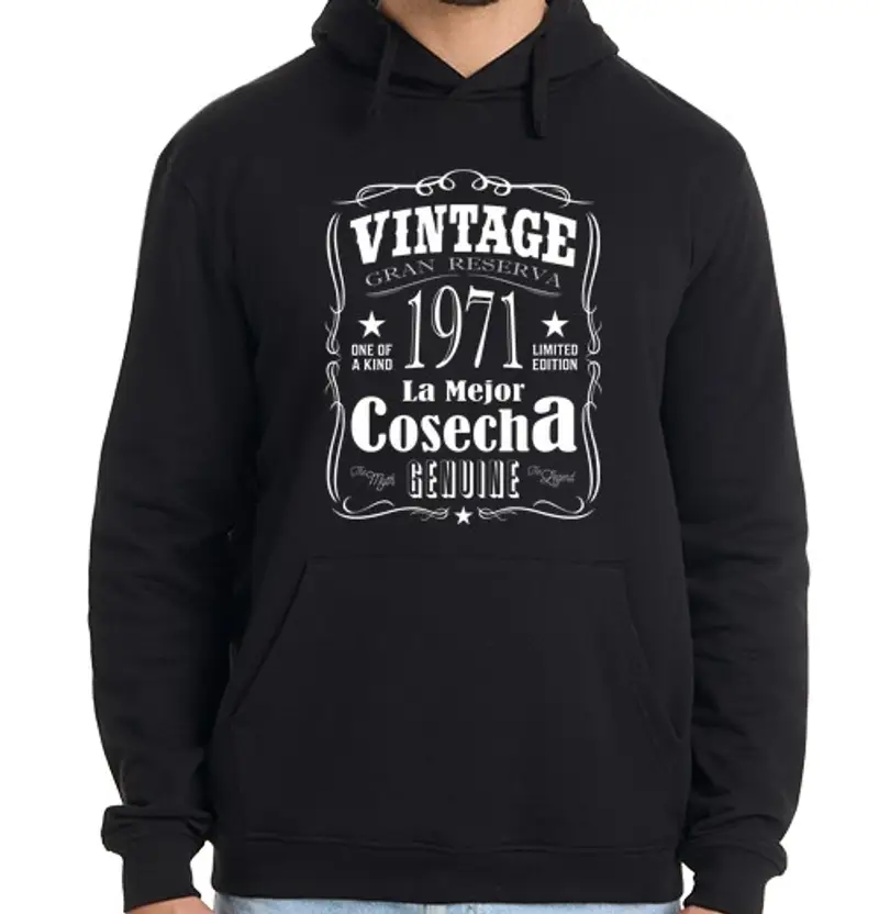 Felpa uomo con cappuccio il meglio del raccolto 1971