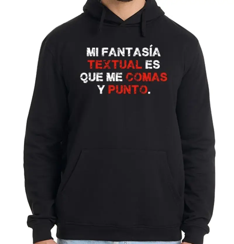 Felpa uomo con cappuccio il mio fan testuale