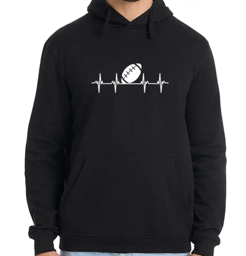 Felpa uomo con cappuccio il rugby batte il rugby umorismo rugby