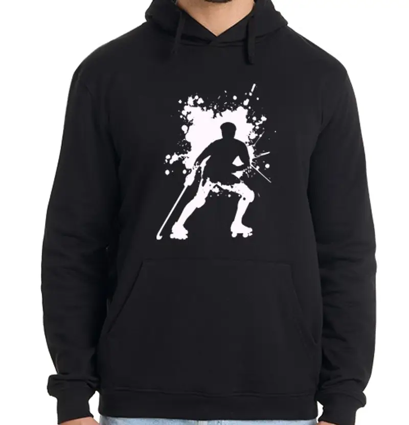 Felpa uomo con cappuccio il skate hockey è splatter