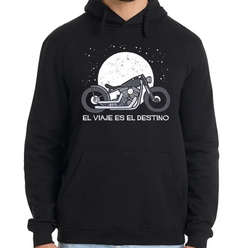Felpa uomo con cappuccio il viaggio è la destinazione