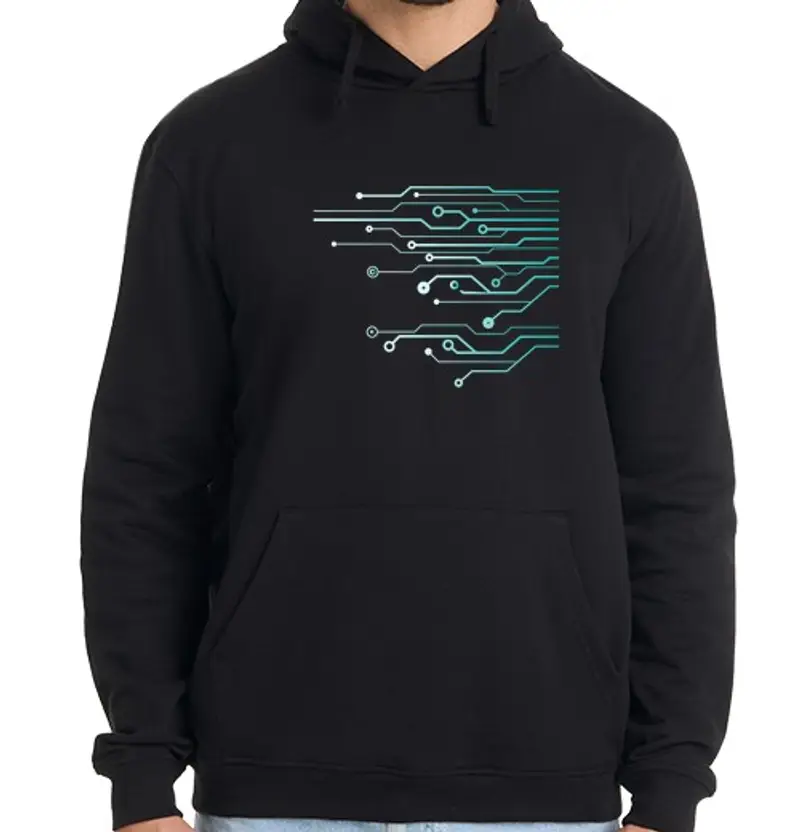Felpa uomo con cappuccio ingegnere di circuiti informatici nerd