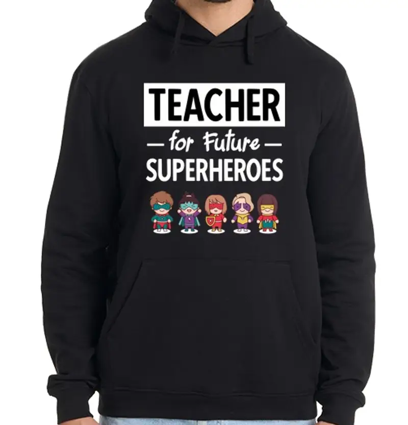 Felpa uomo con cappuccio insegnante supereroe insegnante educazi