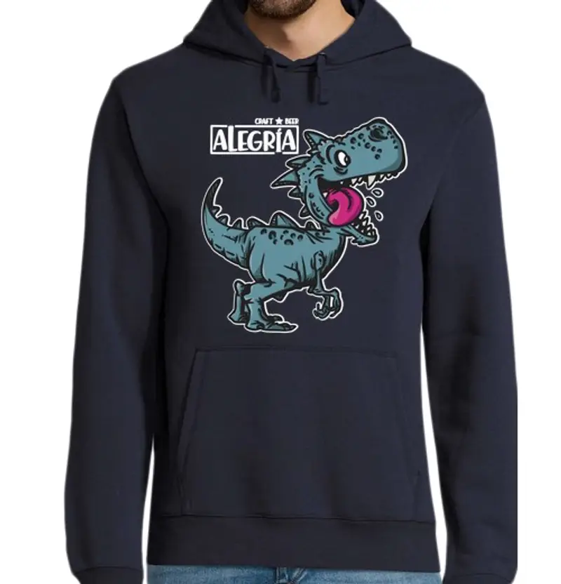 Felpa uomo con cappuccio ipannosauro scuro