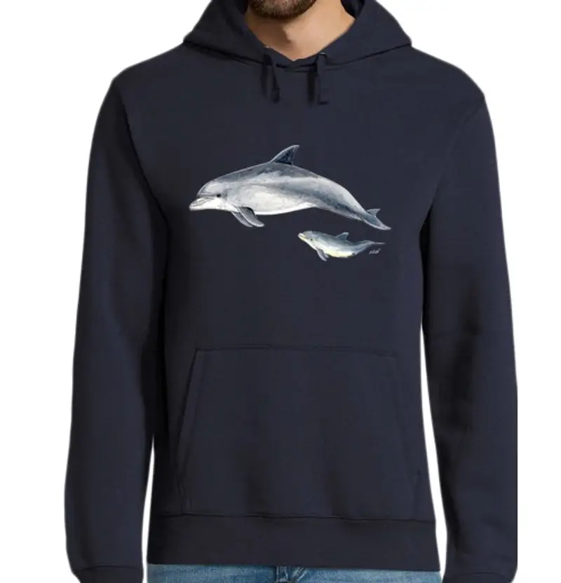 Felpa uomo con cappuccio jersey maschio tursiope