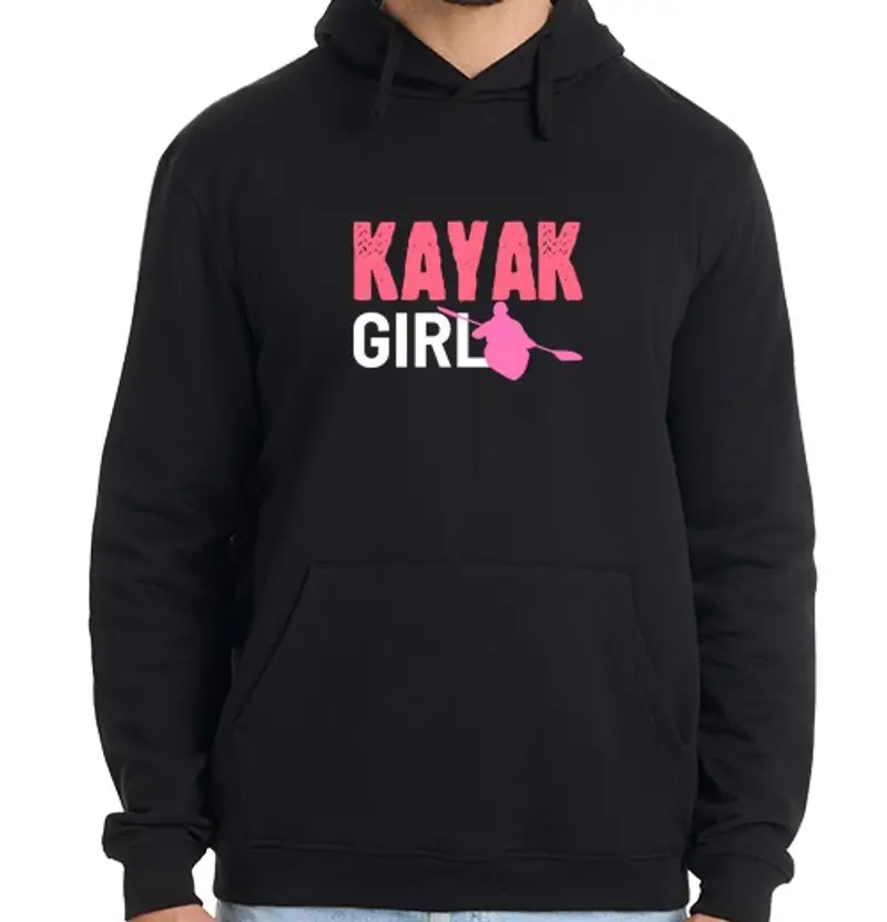 Felpa uomo con cappuccio kayak ragazza canoa canoa kayak rafting kayaker