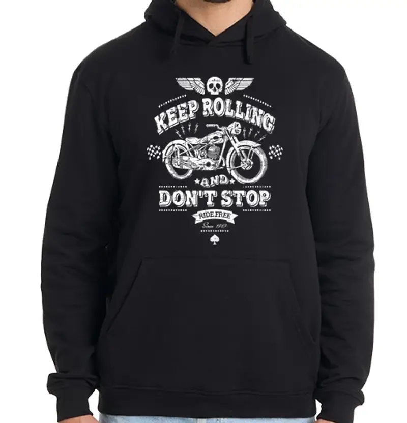 Felpa uomo con cappuccio keep giochi di ruolo e non fermarti