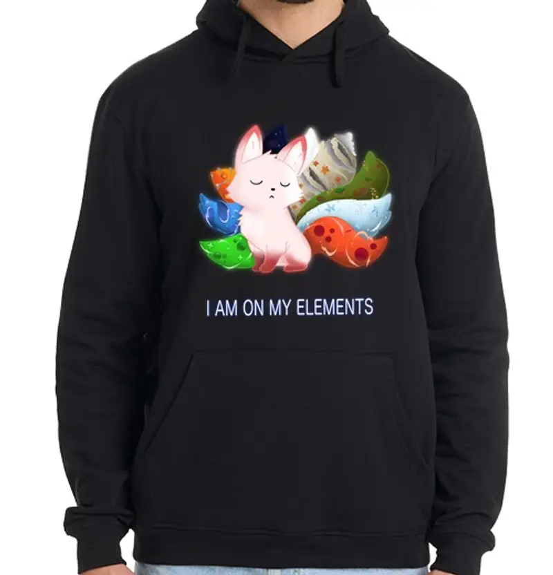 Felpa uomo con cappuccio kitsune elle mens