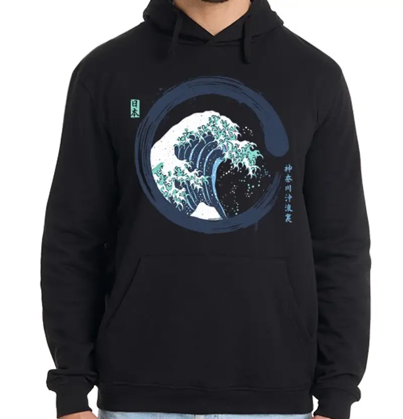 Felpa uomo con cappuccio l39 wave enso vintage