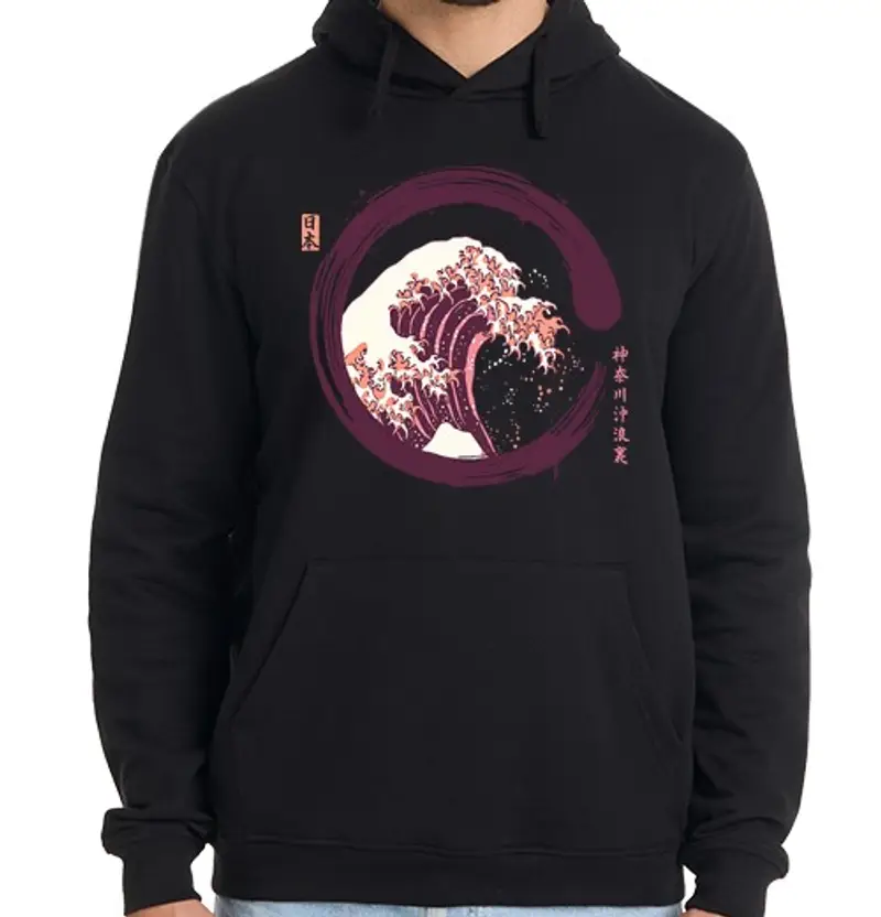 Felpa uomo con cappuccio l39 wave enso vintage