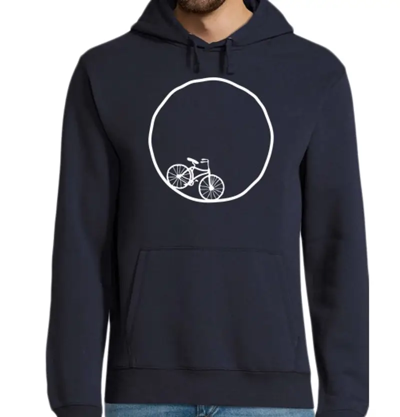 Felpa uomo con cappuccio la bicicletta