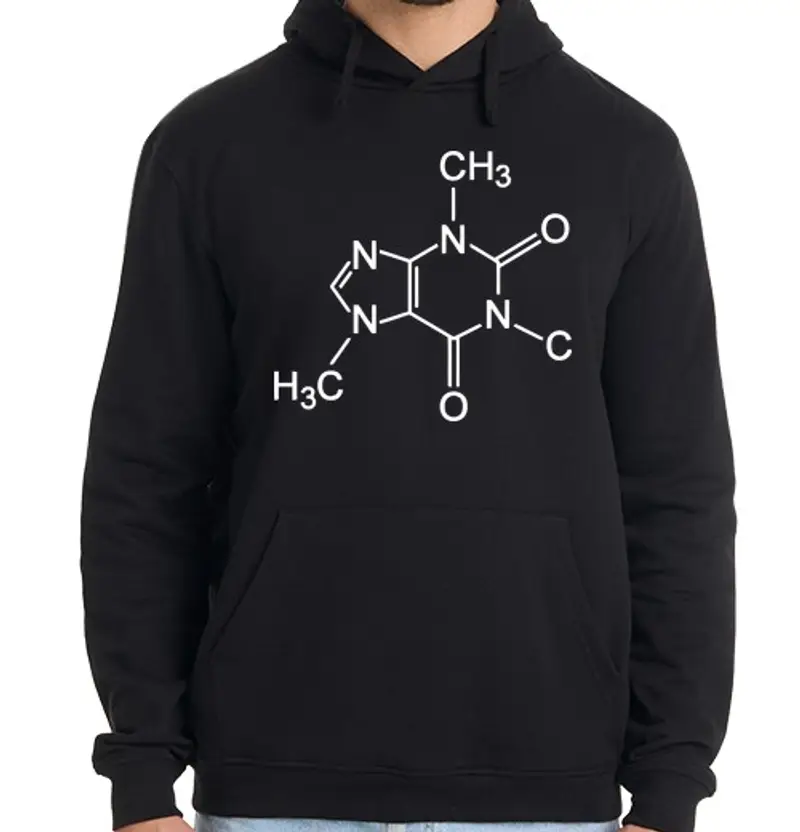 Felpa uomo con cappuccio la caffeina big bang theory