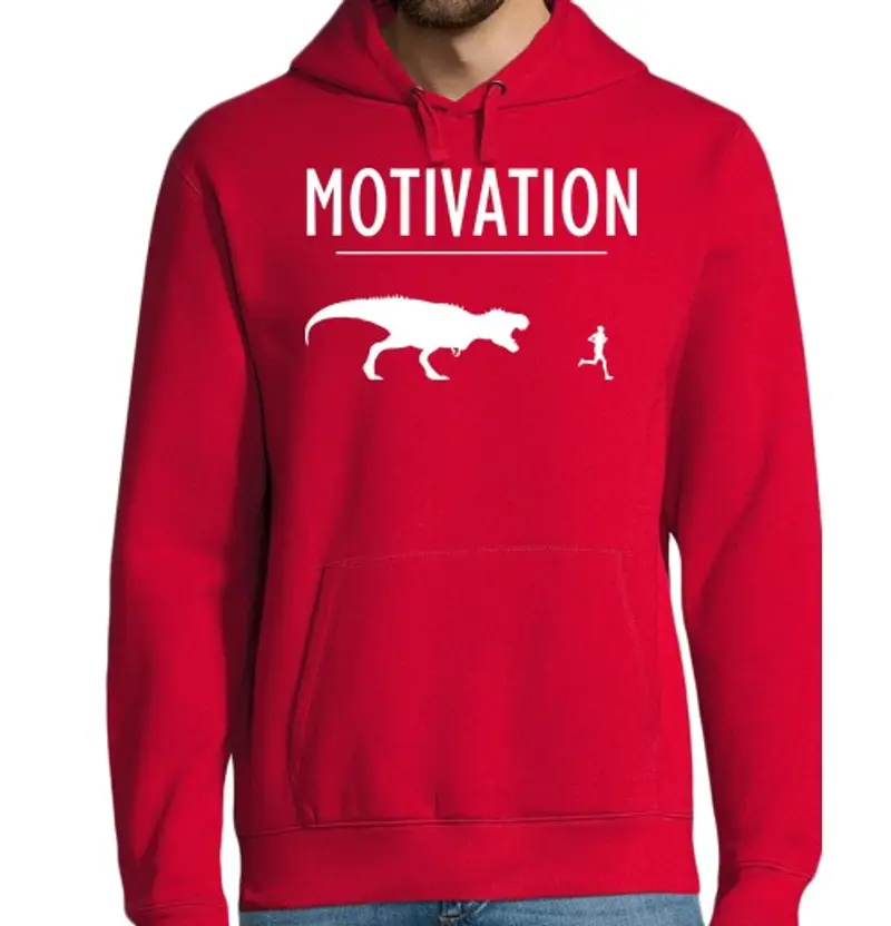 Felpa uomo con cappuccio la motivazione - running