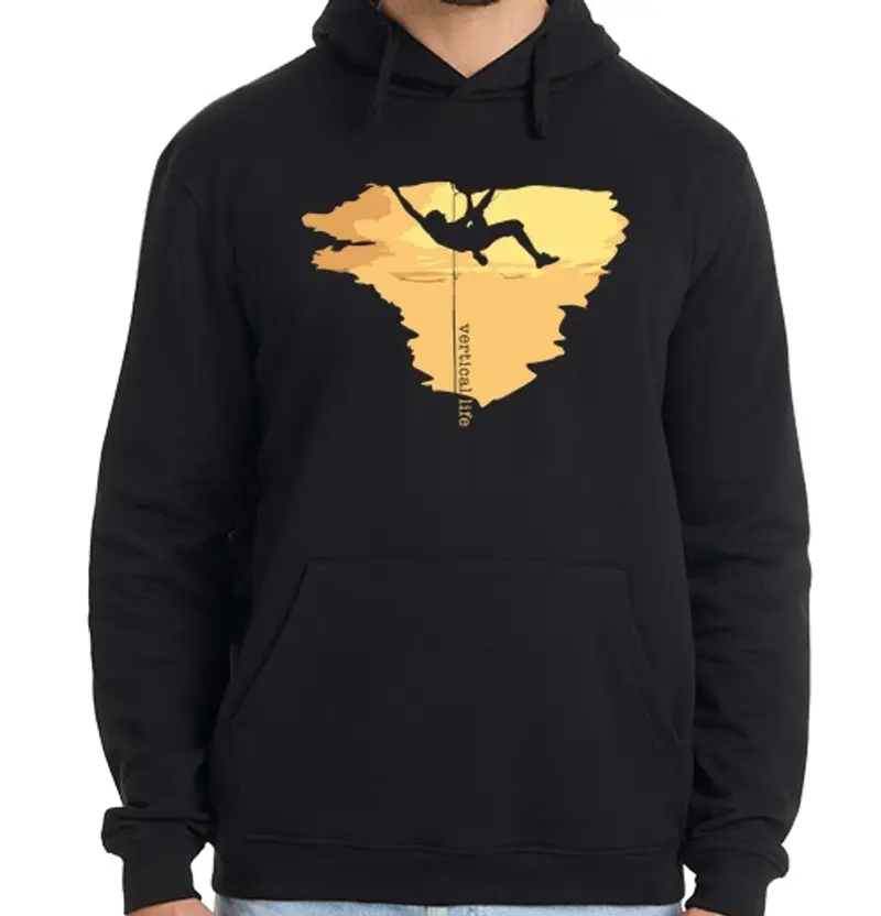 Felpa uomo con cappuccio la vita verticale