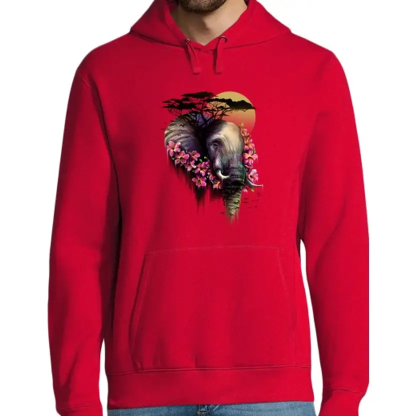 Felpa uomo con cappuccio la wild fioritura