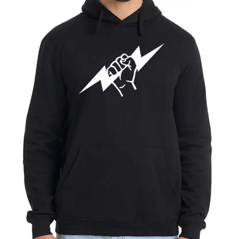 Felpa uomo con cappuccio lampo elettricista