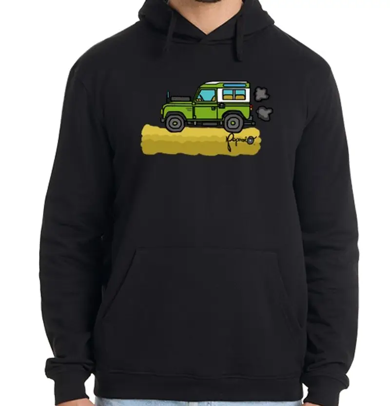 Felpa uomo con cappuccio land rover