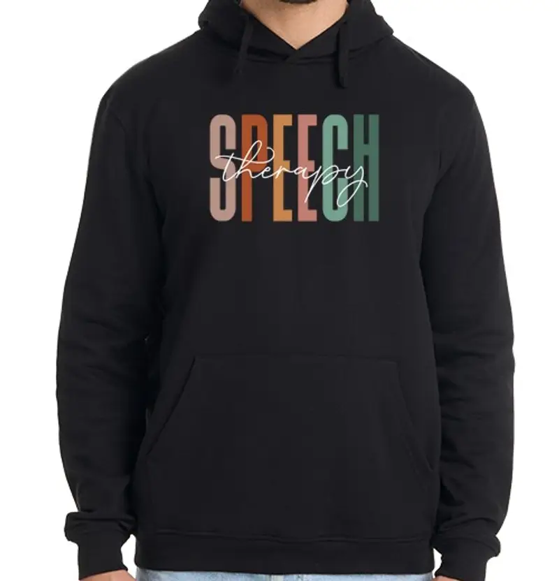 Felpa uomo con cappuccio laurea in logopedia arcobaleno slp