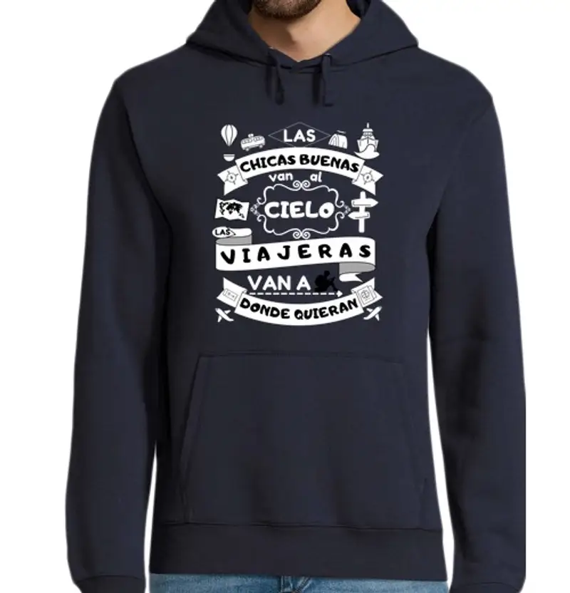 Felpa uomo con cappuccio le chic come il buona va in perdiso