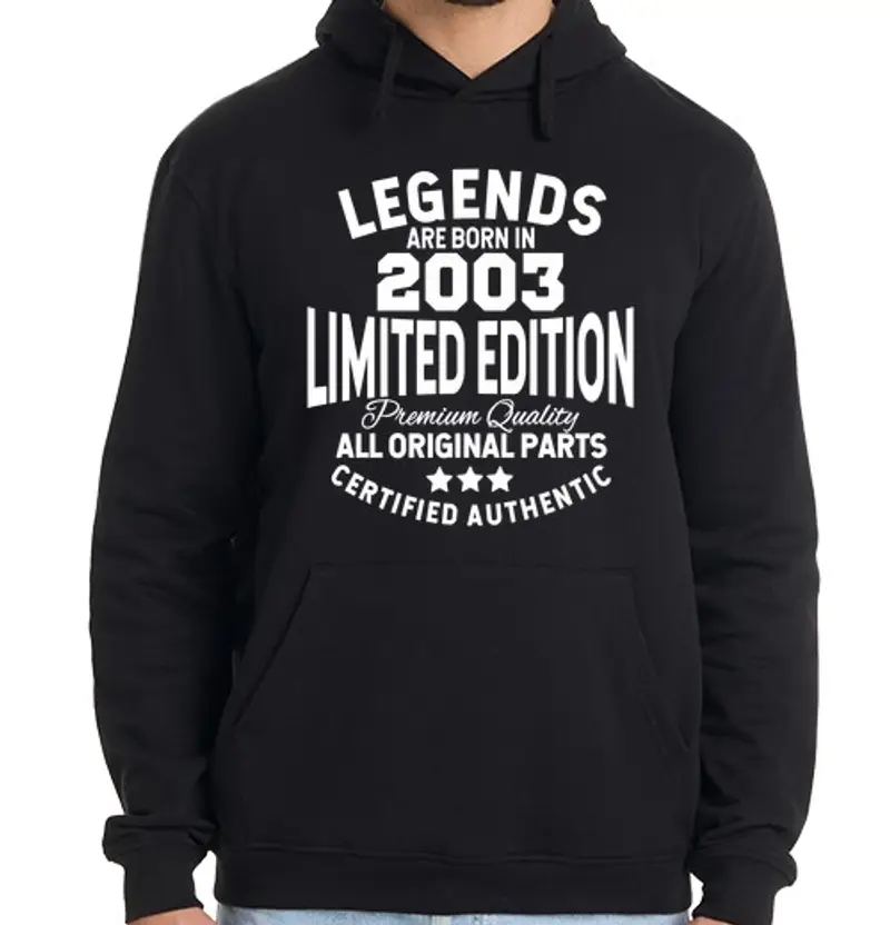 Felpa uomo con cappuccio le leggende sono nate nel 2003